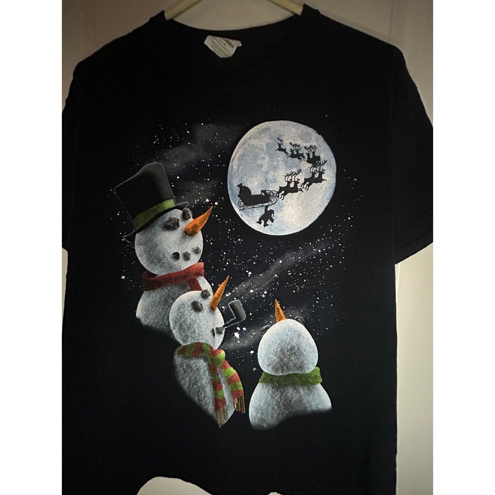 Frosty The Snowman Santa Clause Christmas Big Graphic T-Shirt Sz Mens Large NWOT